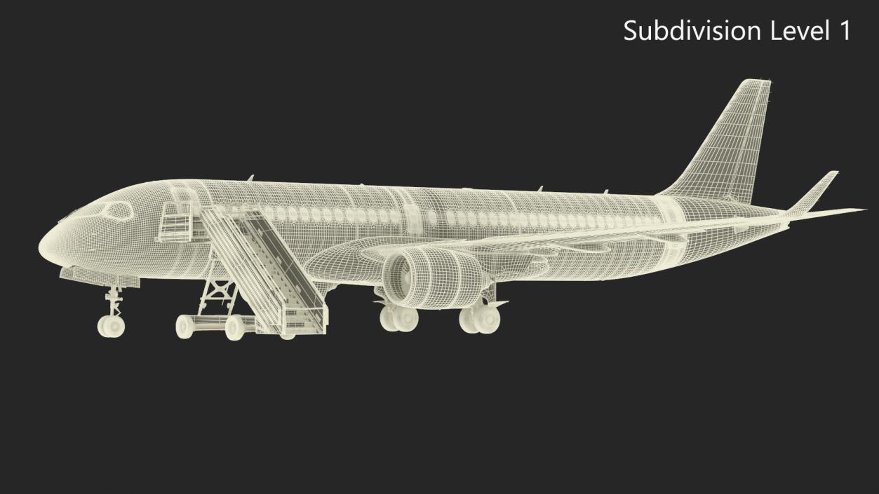 Airbus A220 with Passenger Steps 3D