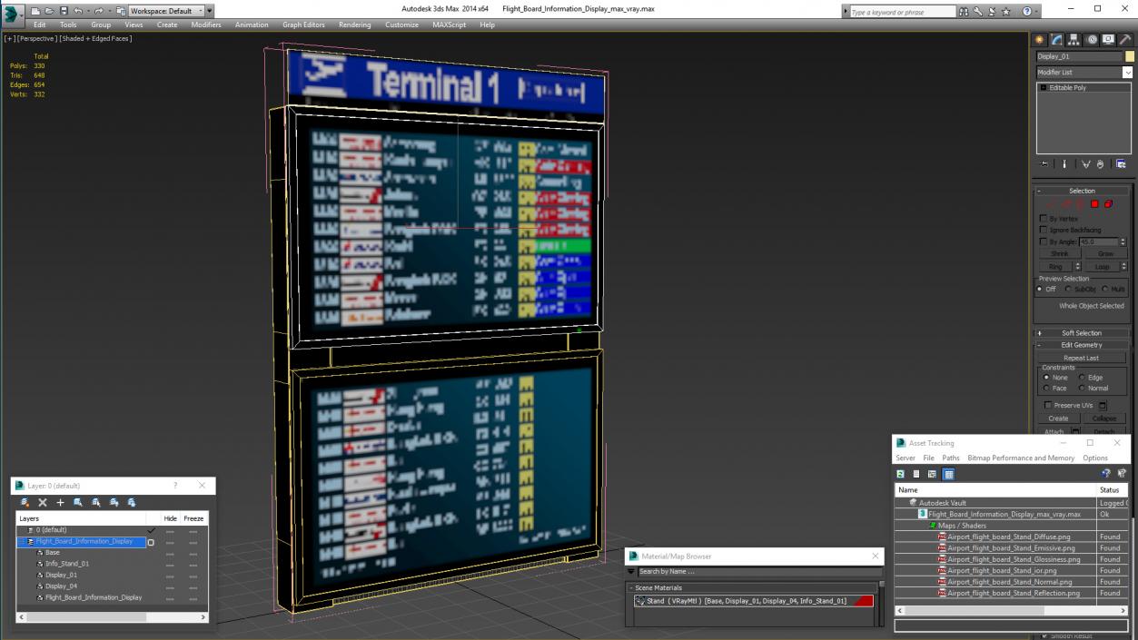 Flight Board Information Display 3D