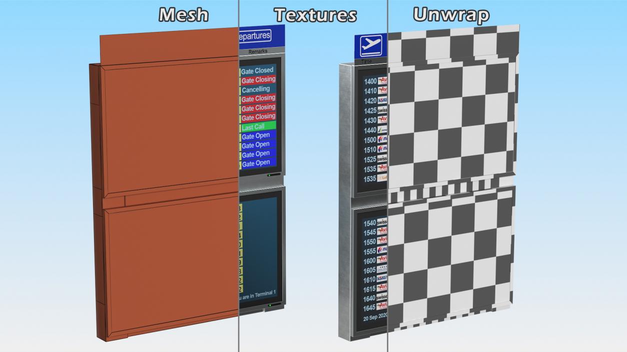 Flight Board Information Display 3D