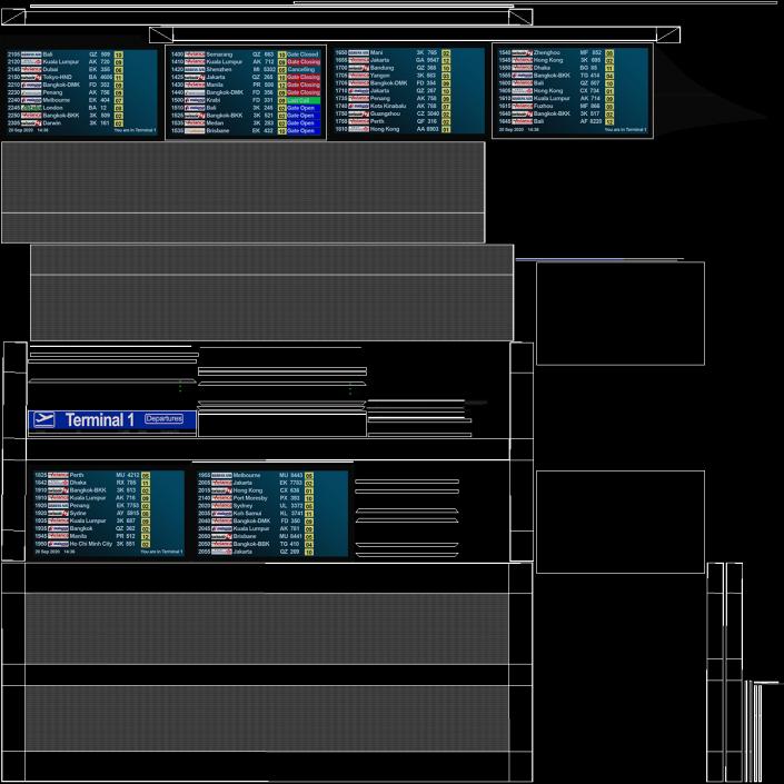 Flight Board Information Display 3D