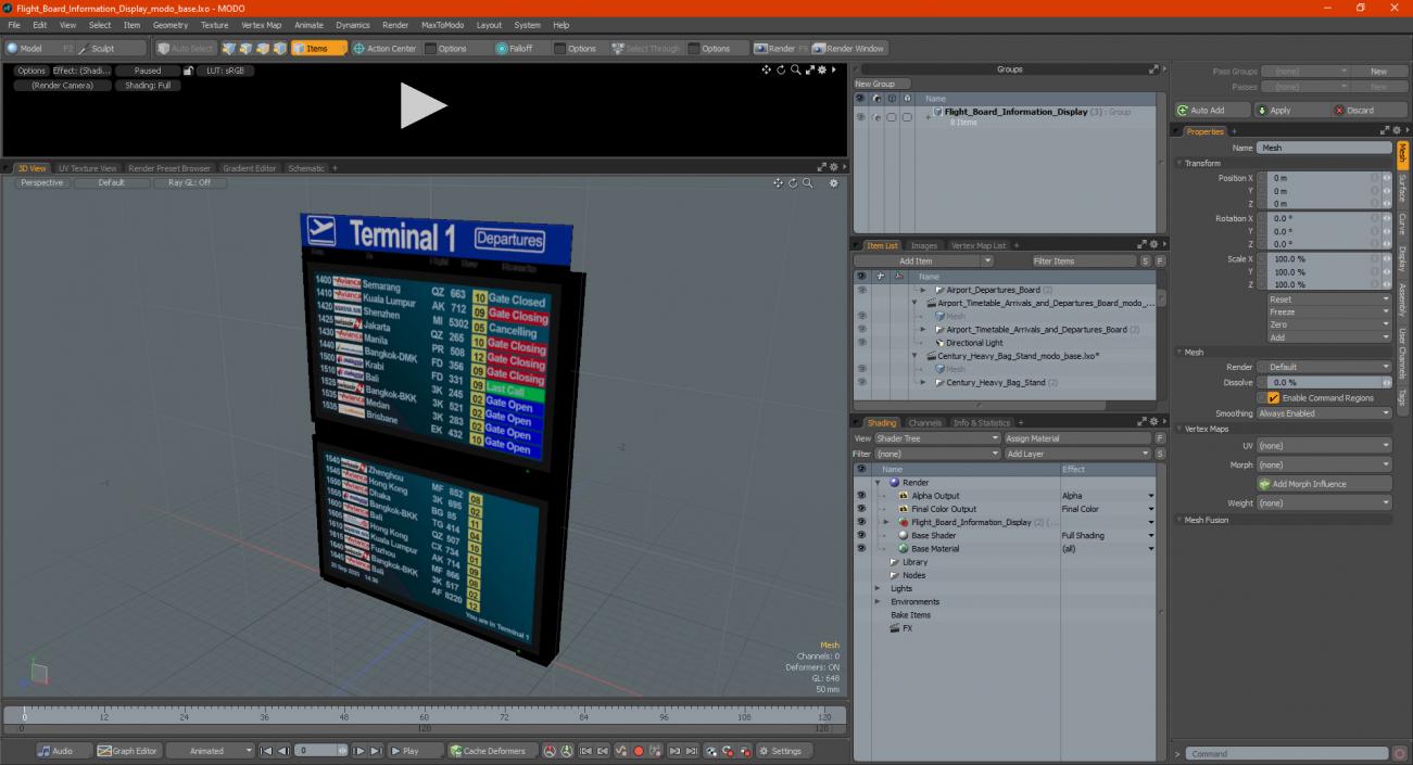 Flight Board Information Display 3D