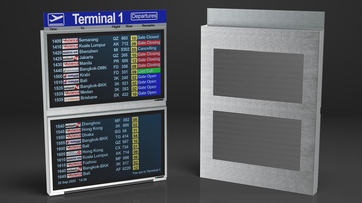 Flight Board Information Display 3D