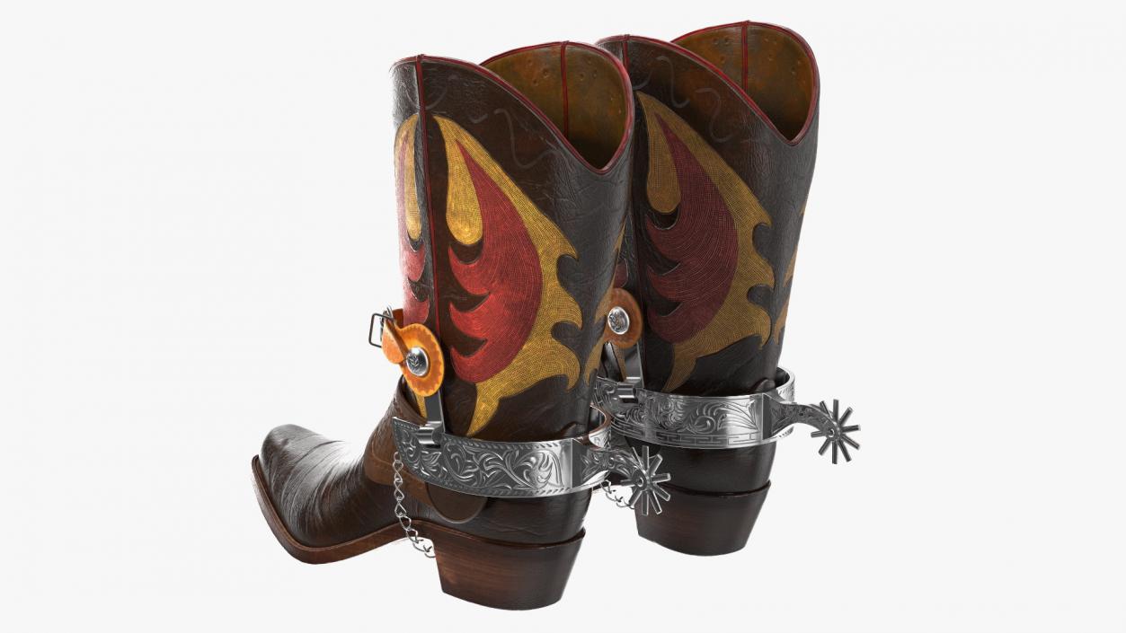 3D Cowboy Boots with Spurs model