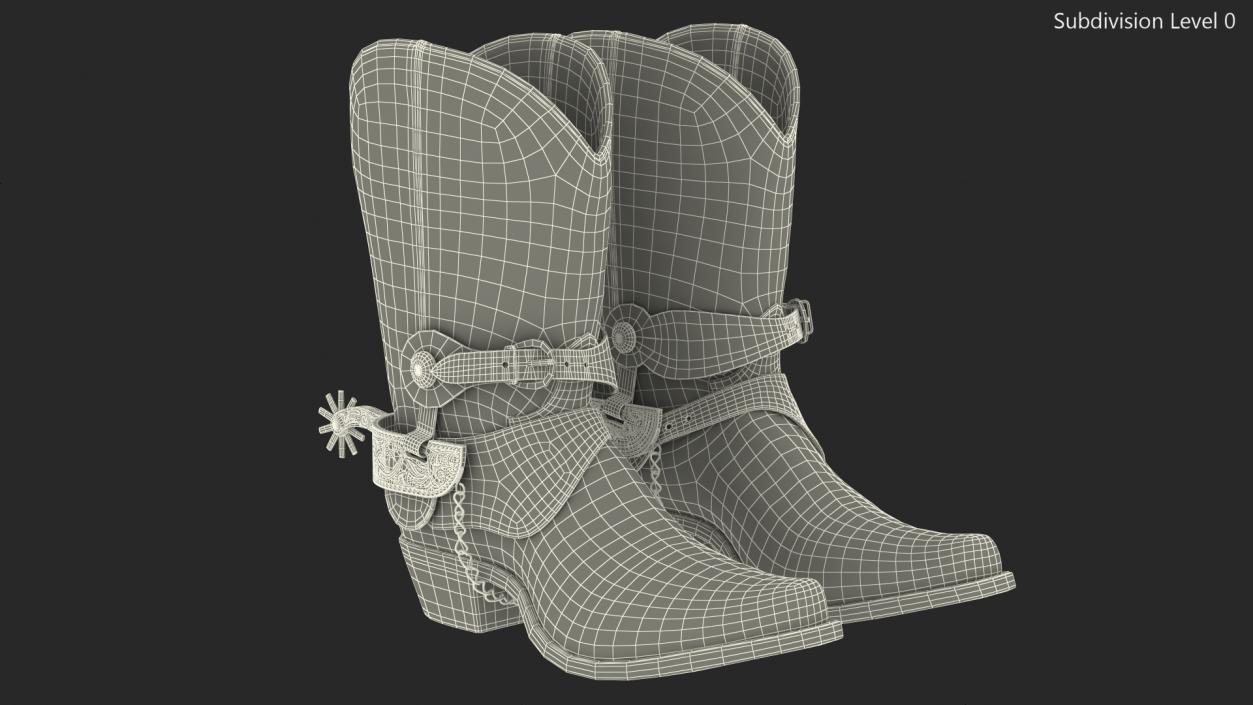 3D Cowboy Boots with Spurs model