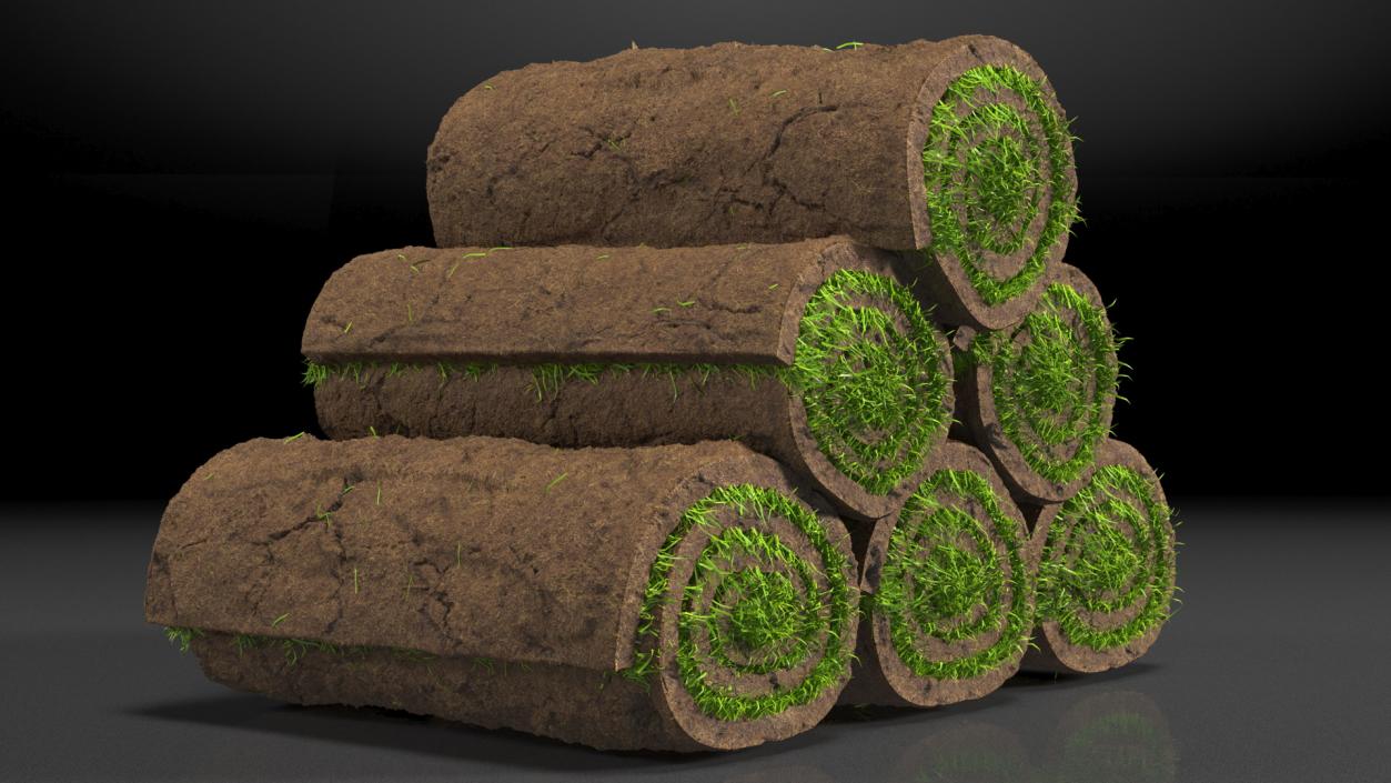 3D Rolled Lawn Small Stack model