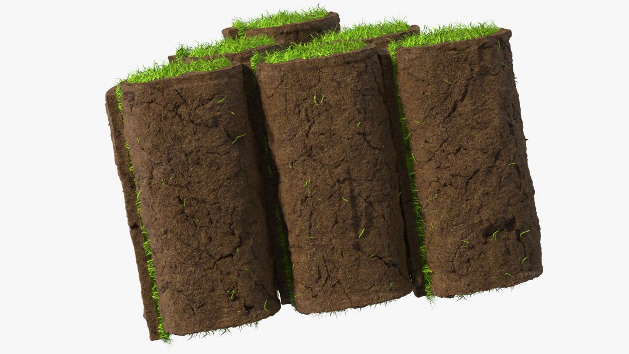 3D Rolled Lawn Small Stack model