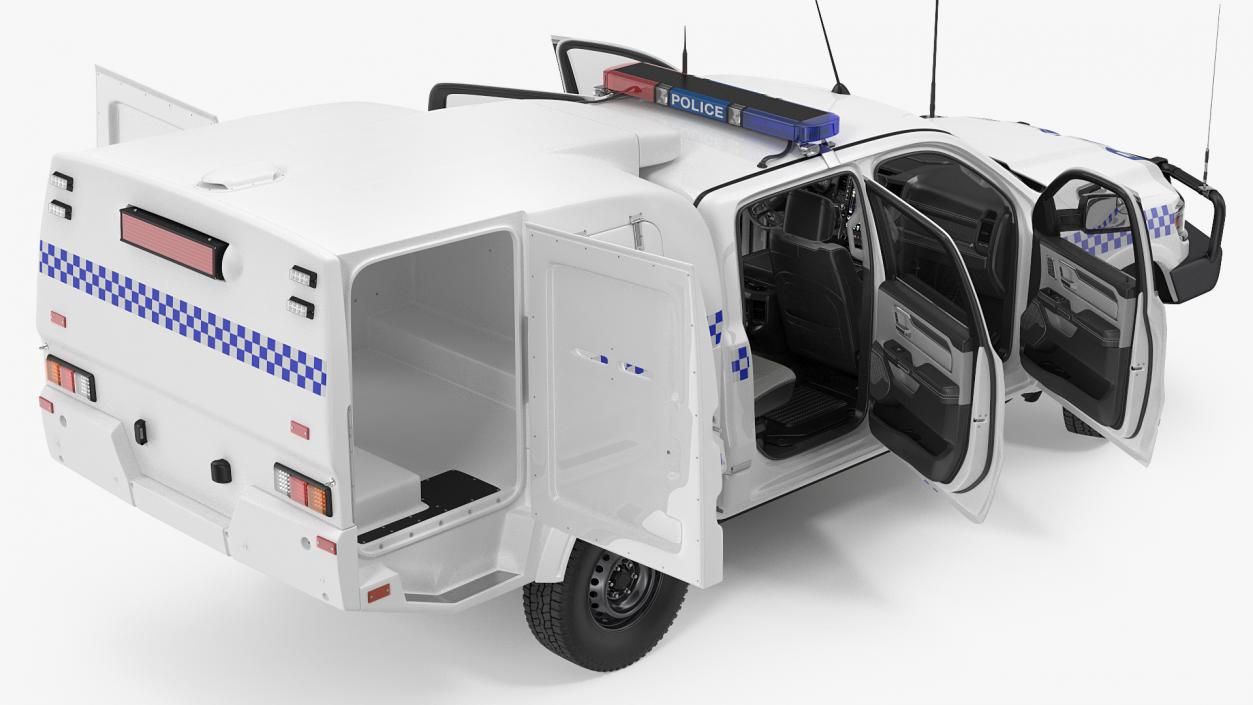 3D Police Prisoner Transport Truck Rigged model