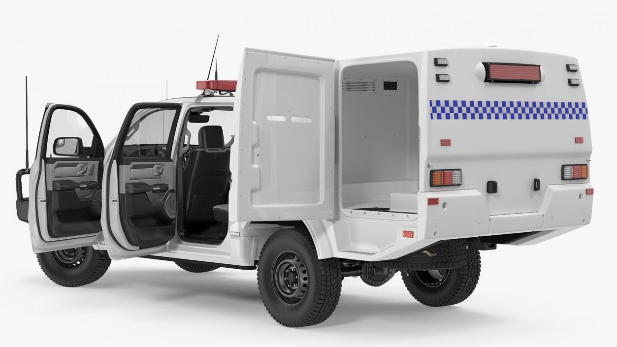 3D Police Prisoner Transport Truck Rigged model