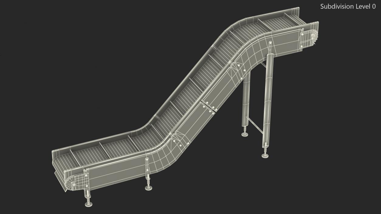 3D Incline Conveyor Rigged model