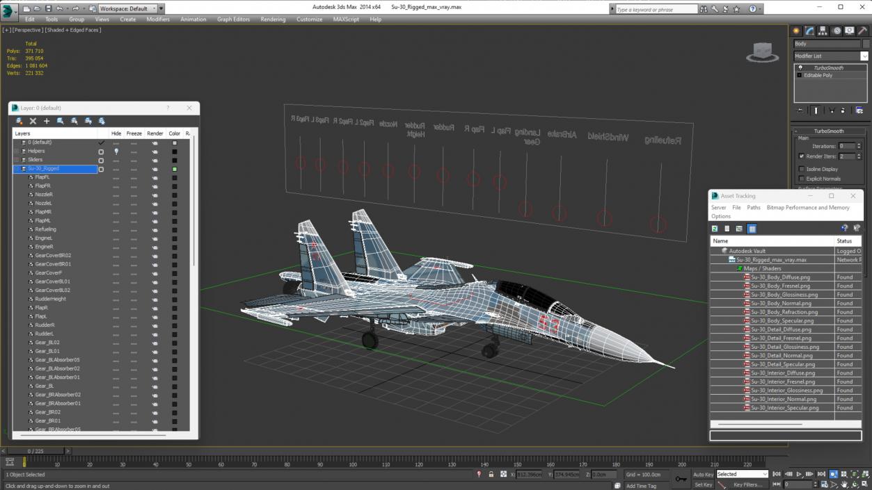 Su-30 Rigged 3D