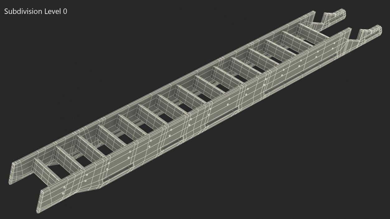 3D Wooden Ladder model