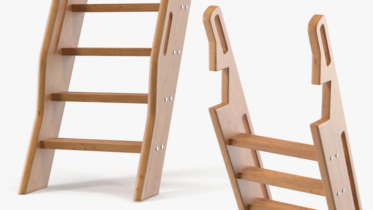 3D Wooden Ladder model