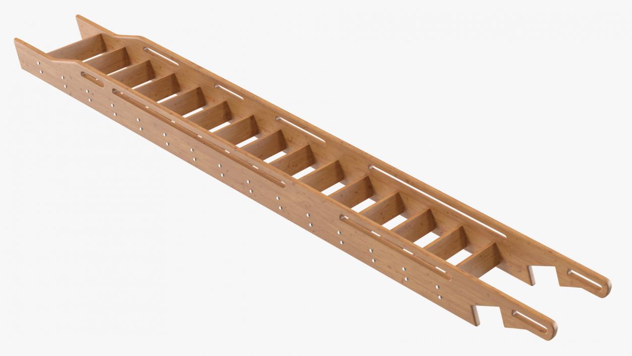 3D Wooden Ladder model