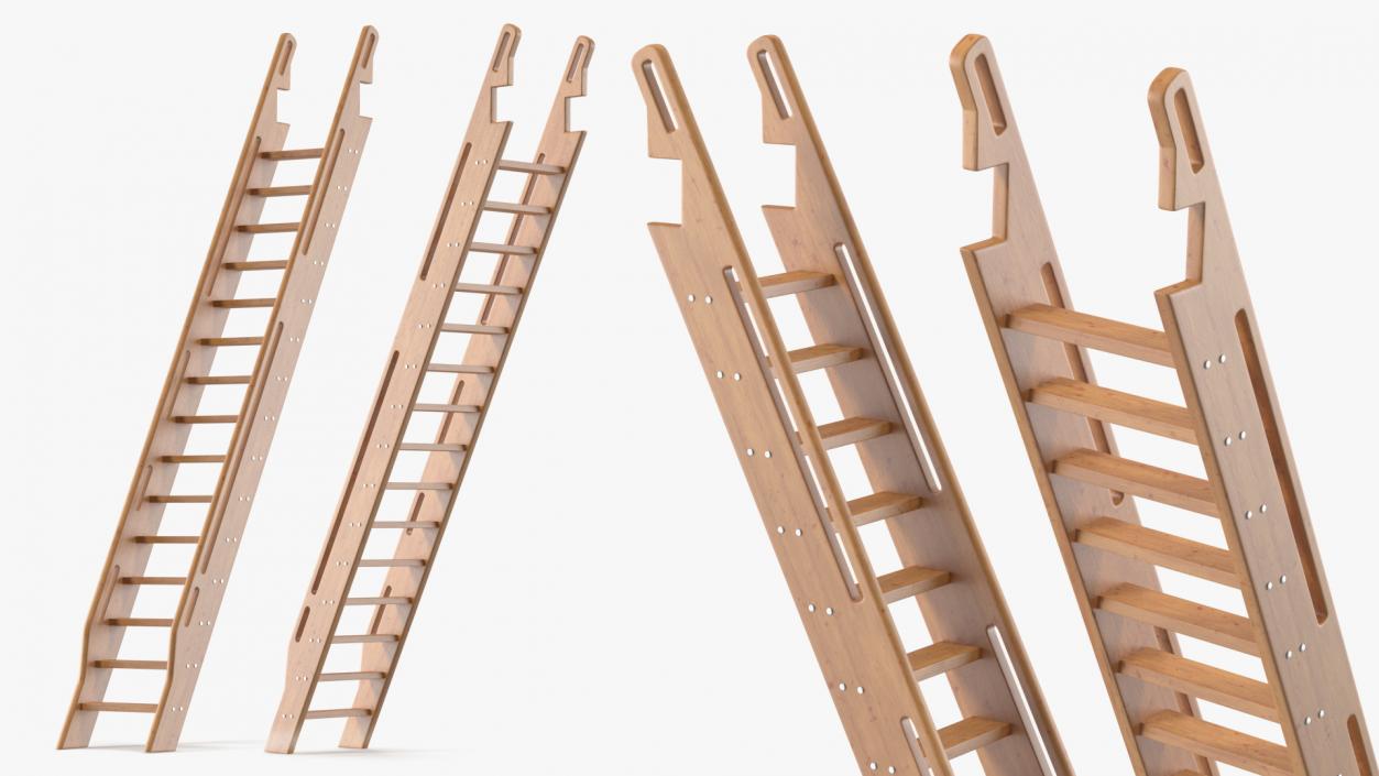 3D Wooden Ladder model