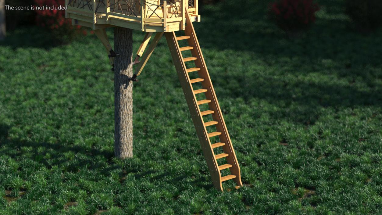 3D Wooden Ladder model