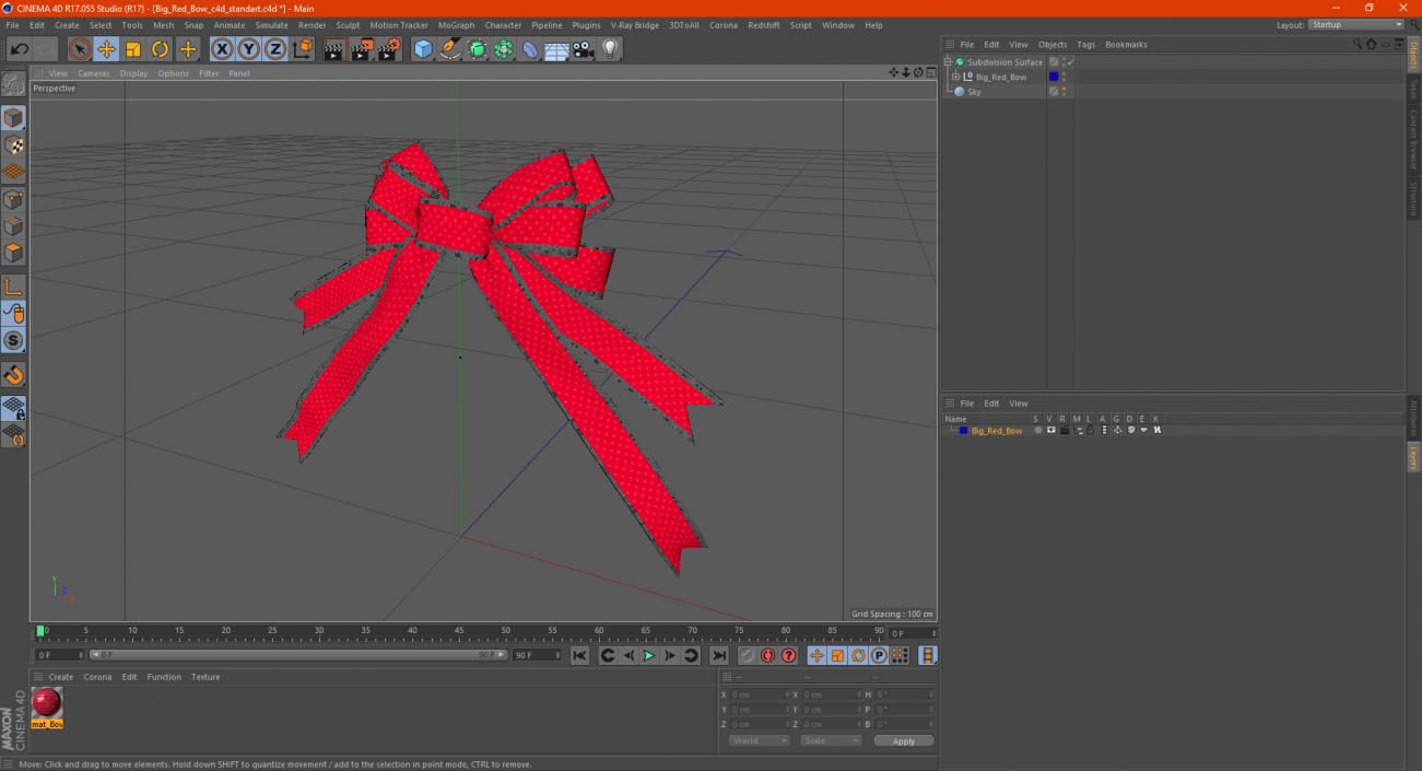 3D Big Red Bow