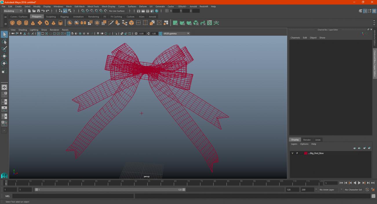 3D Big Red Bow