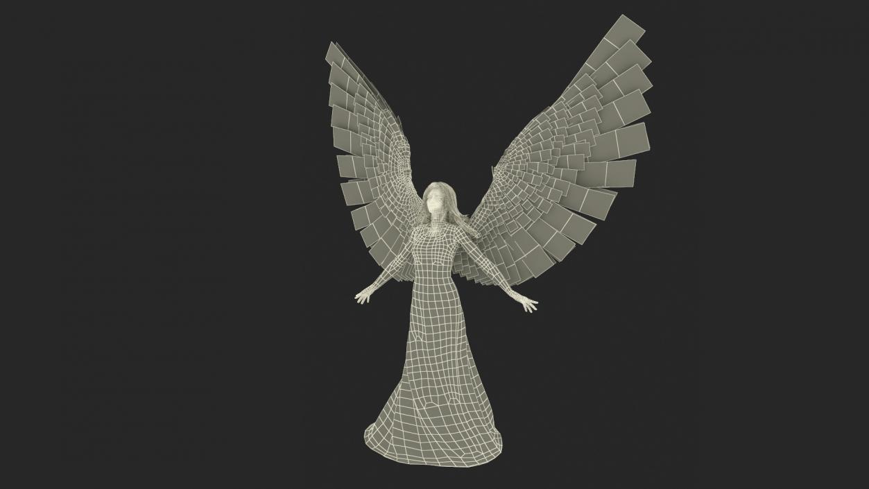 3D Blue Eyed Female Blonde Angel Rigged 2 model