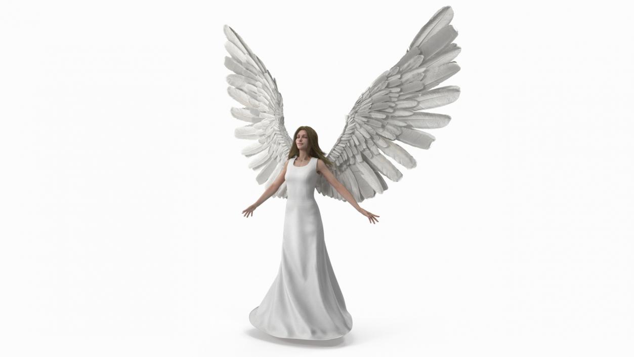 3D Blue Eyed Female Blonde Angel Rigged 2 model