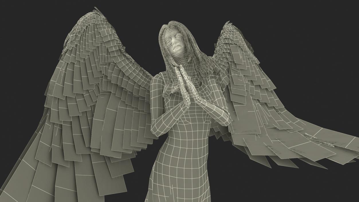 3D Blue Eyed Female Blonde Angel Rigged 2 model