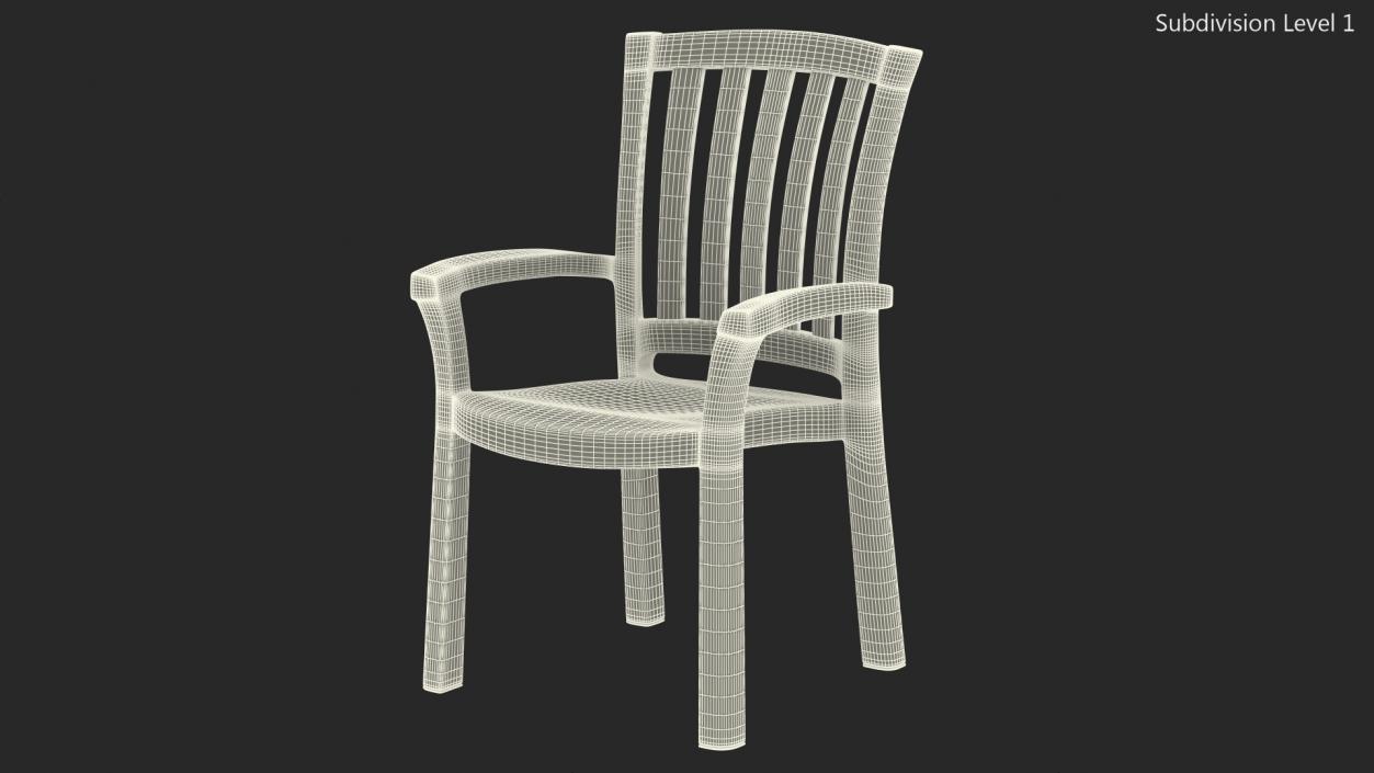 Plastic Armchair White 3D