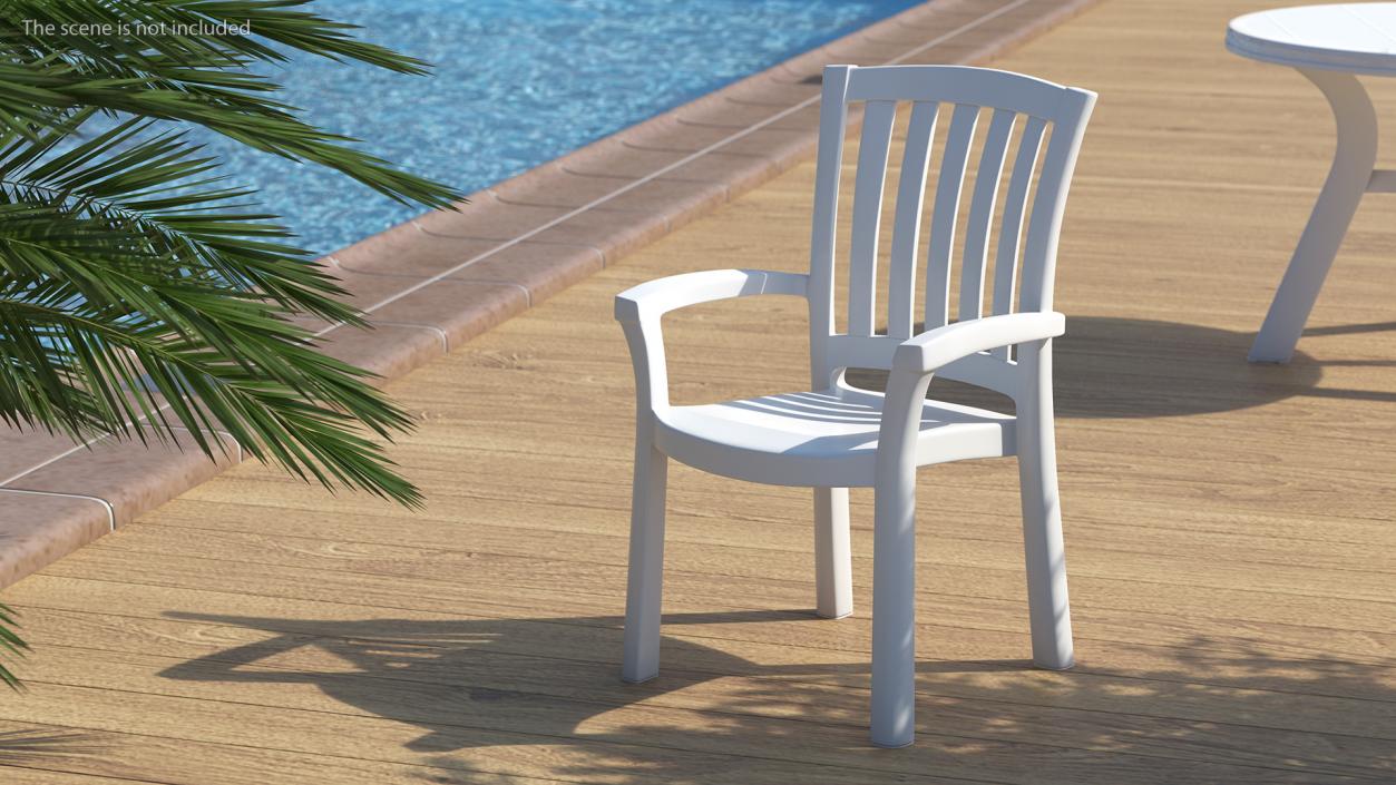 Plastic Armchair White 3D