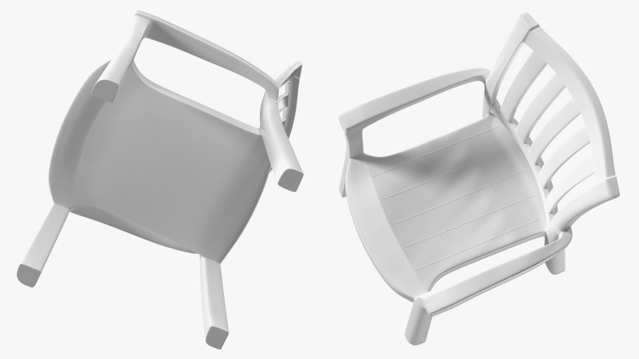 Plastic Armchair White 3D