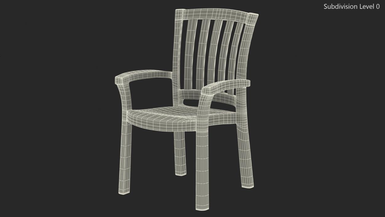 Plastic Armchair White 3D