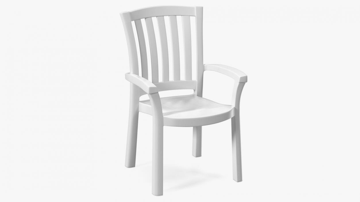 Plastic Armchair White 3D