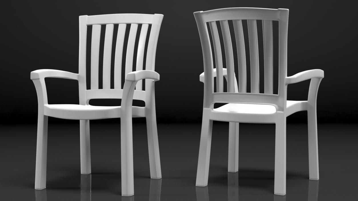 Plastic Armchair White 3D