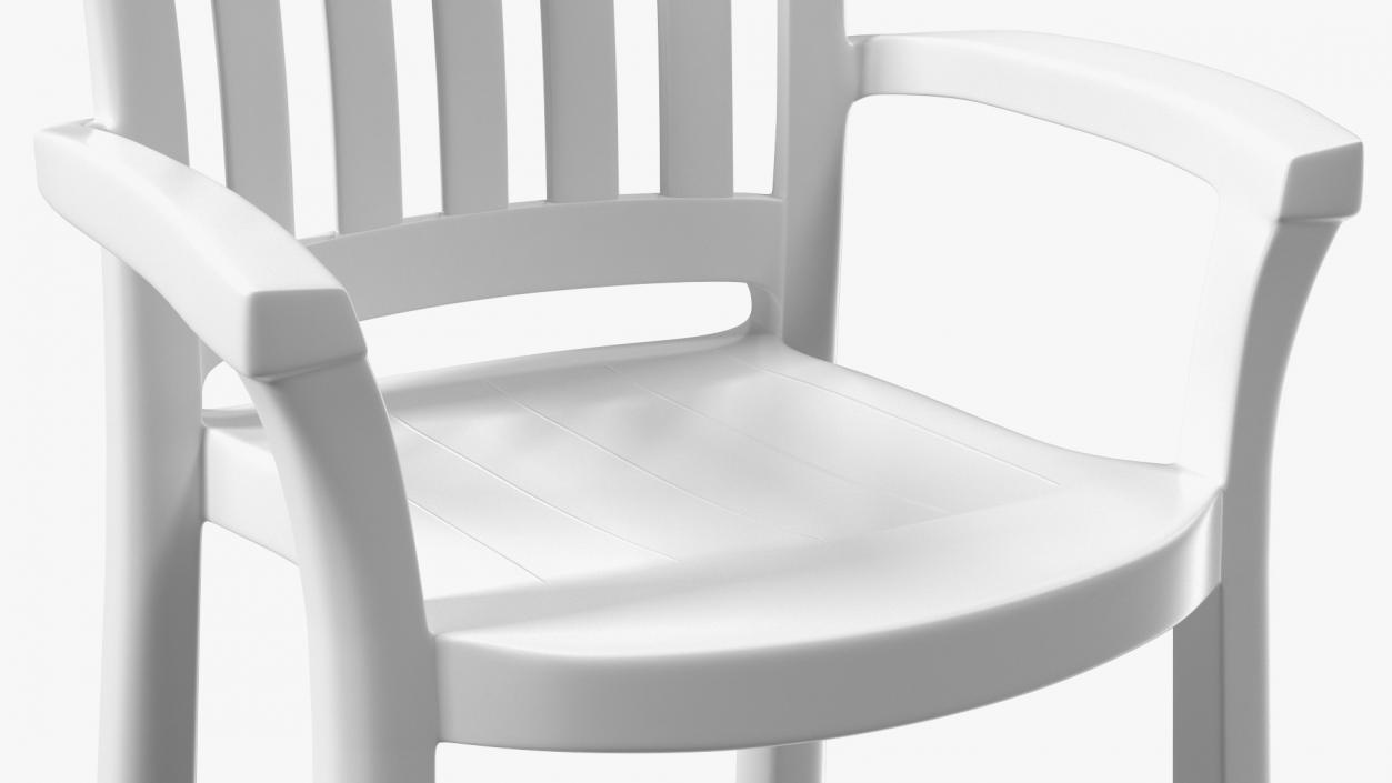 Plastic Armchair White 3D