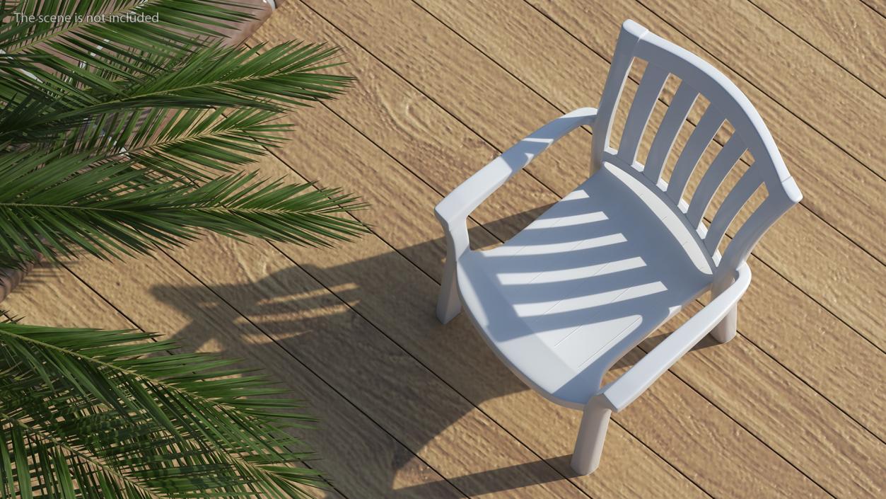 Plastic Armchair White 3D