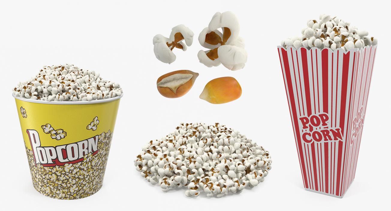 3D Popcorn 3D Models Collection model