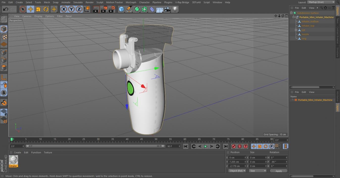 Portable Mini Inhaler Machine 3D model