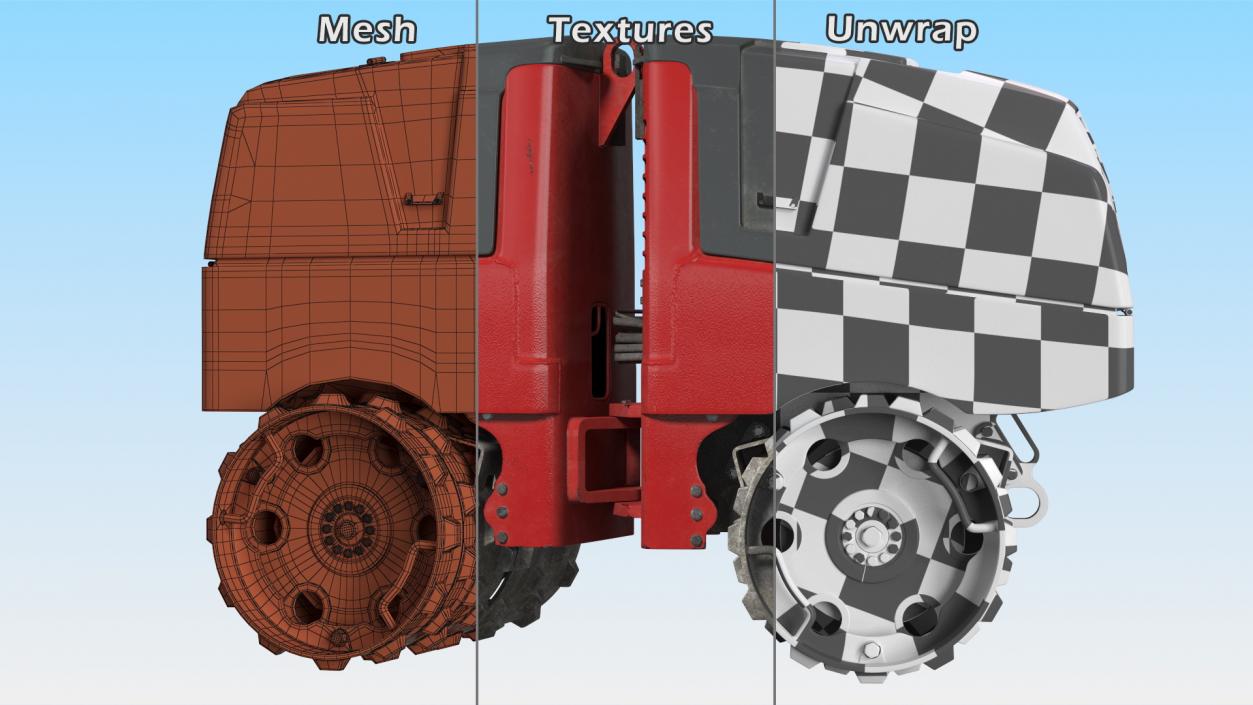 3D Vibratory Trench Roller Dirty Rigged