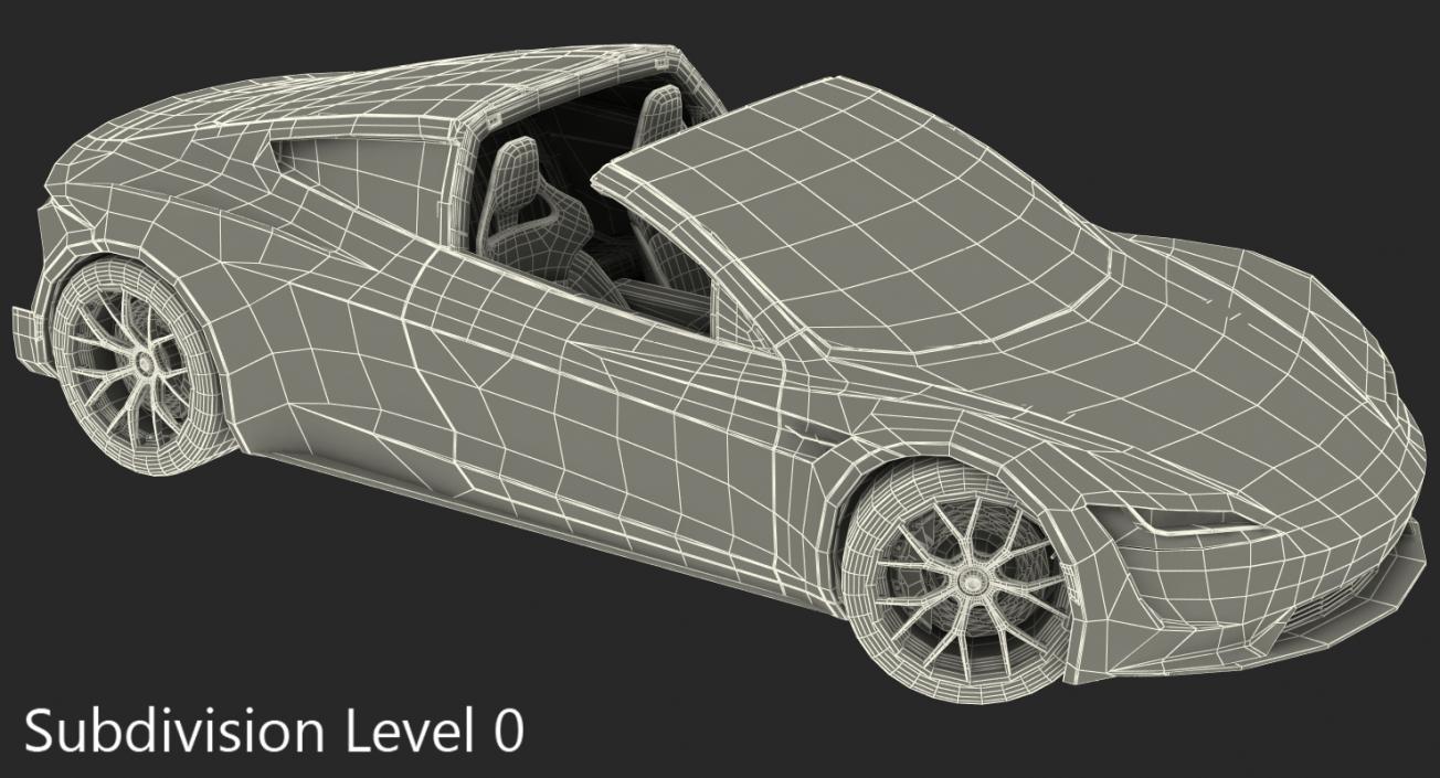 3D Tesla Roadster 2017 Rigged