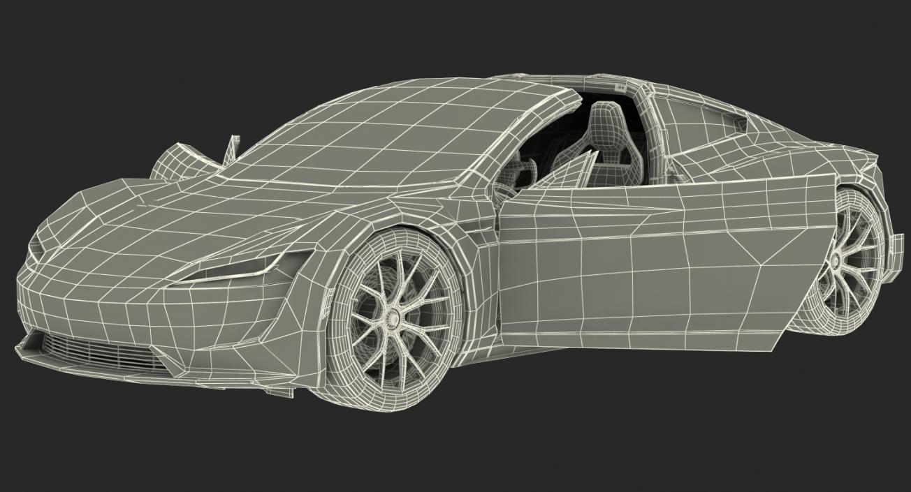 3D Tesla Roadster 2017 Rigged