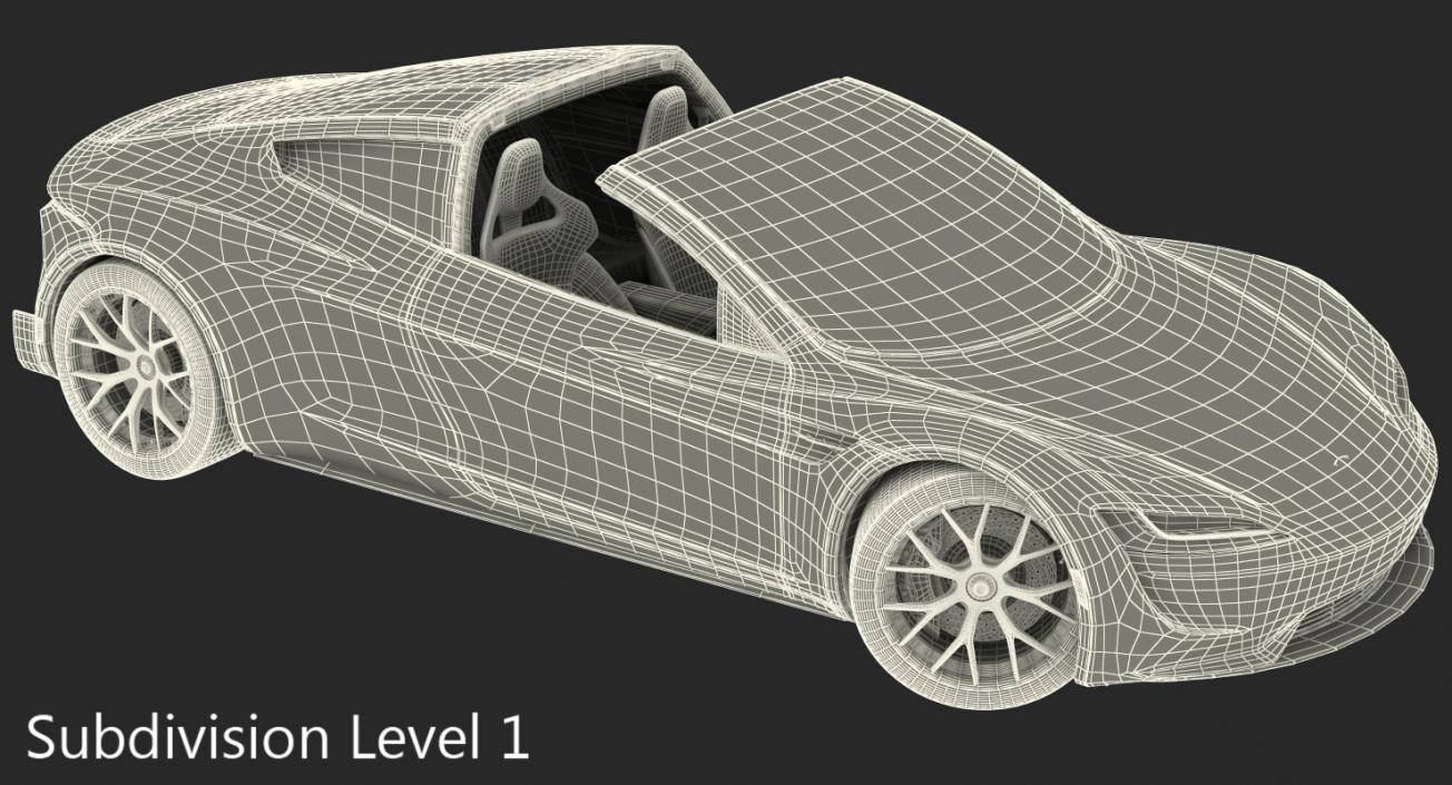 3D Tesla Roadster 2017 Rigged