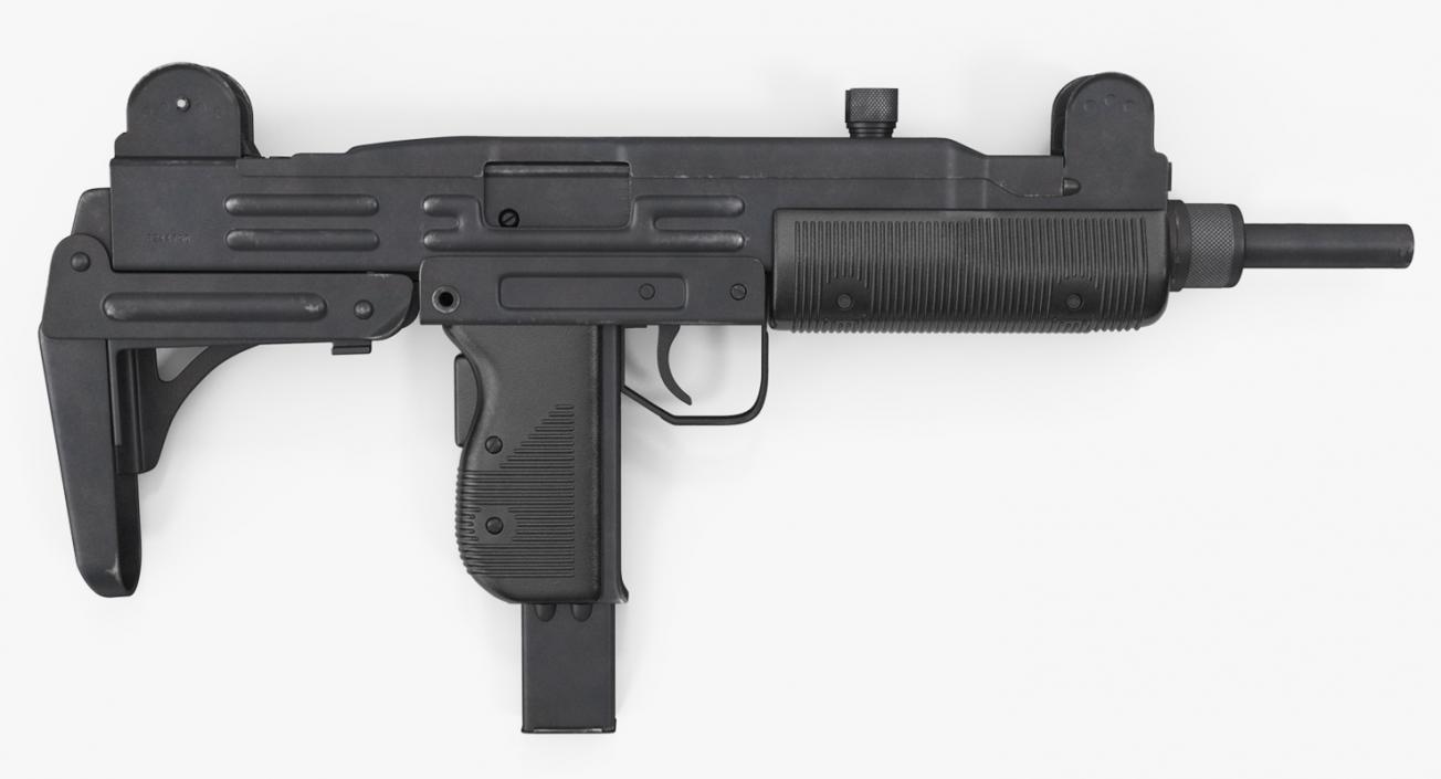 Submachine gun UZI SMG Rigged 3D model