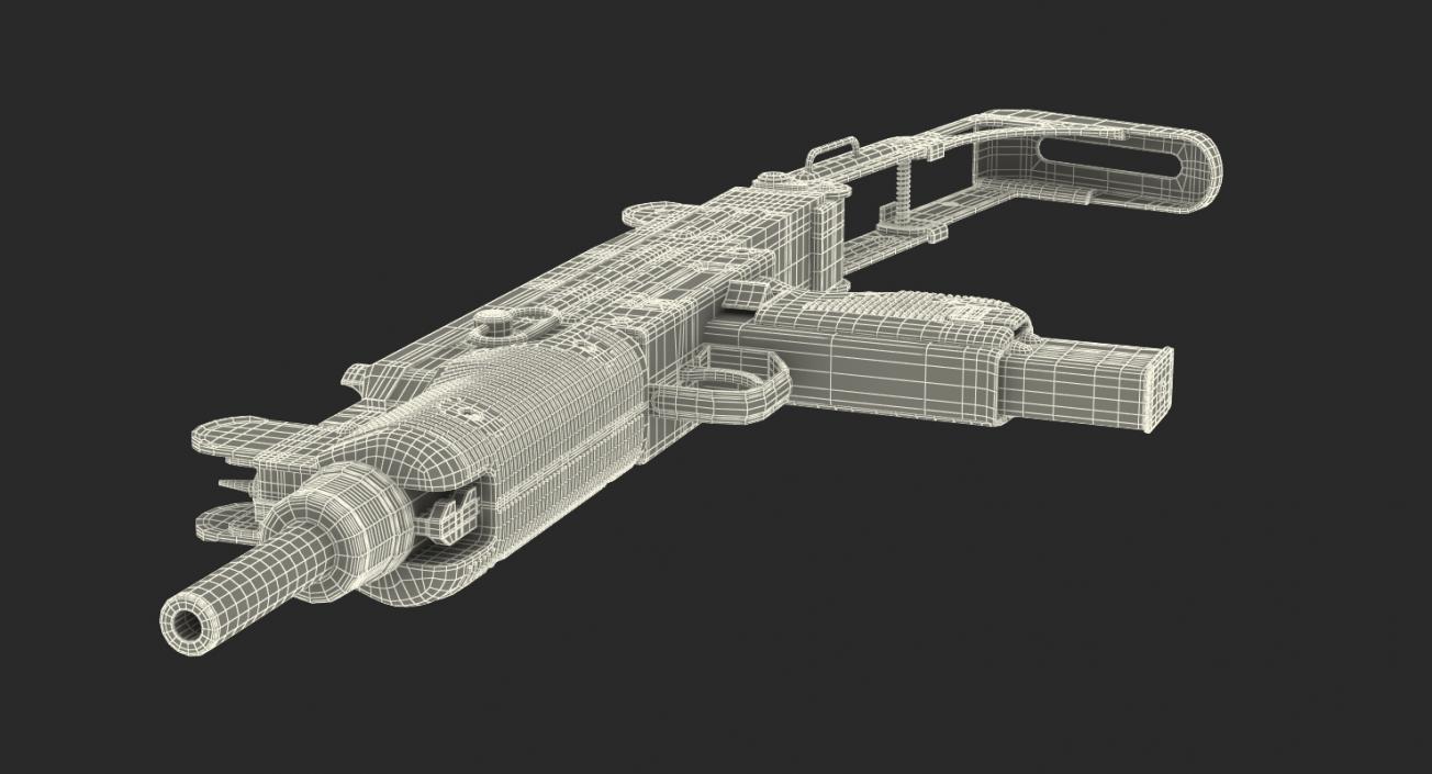 Submachine gun UZI SMG Rigged 3D model