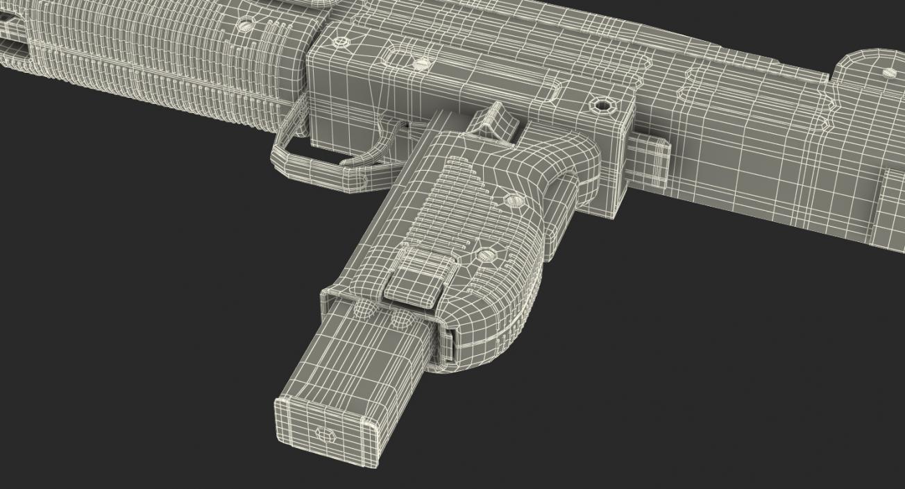 Submachine gun UZI SMG Rigged 3D model