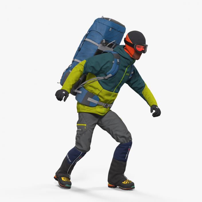 3D Man Traveler with Backpack Rigged model