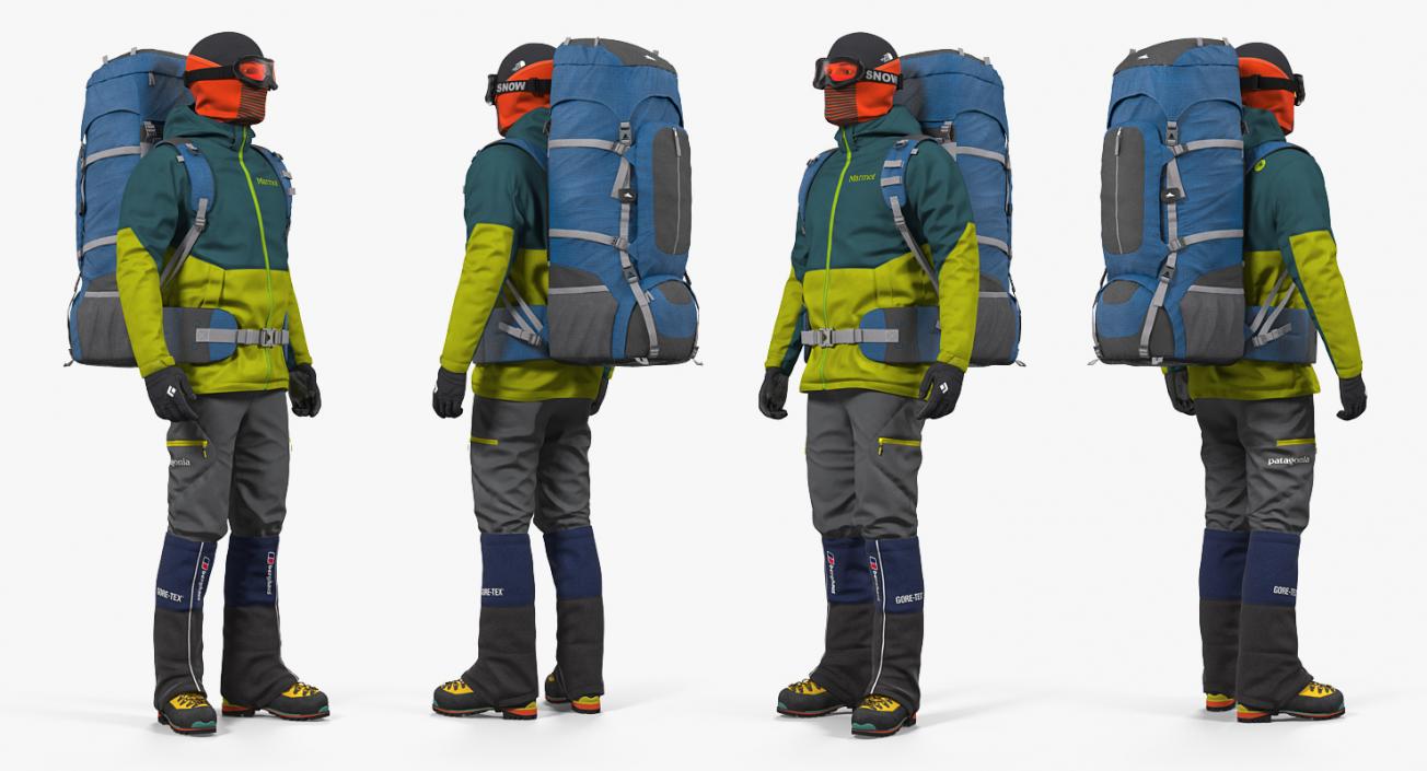 3D Man Traveler with Backpack Rigged model