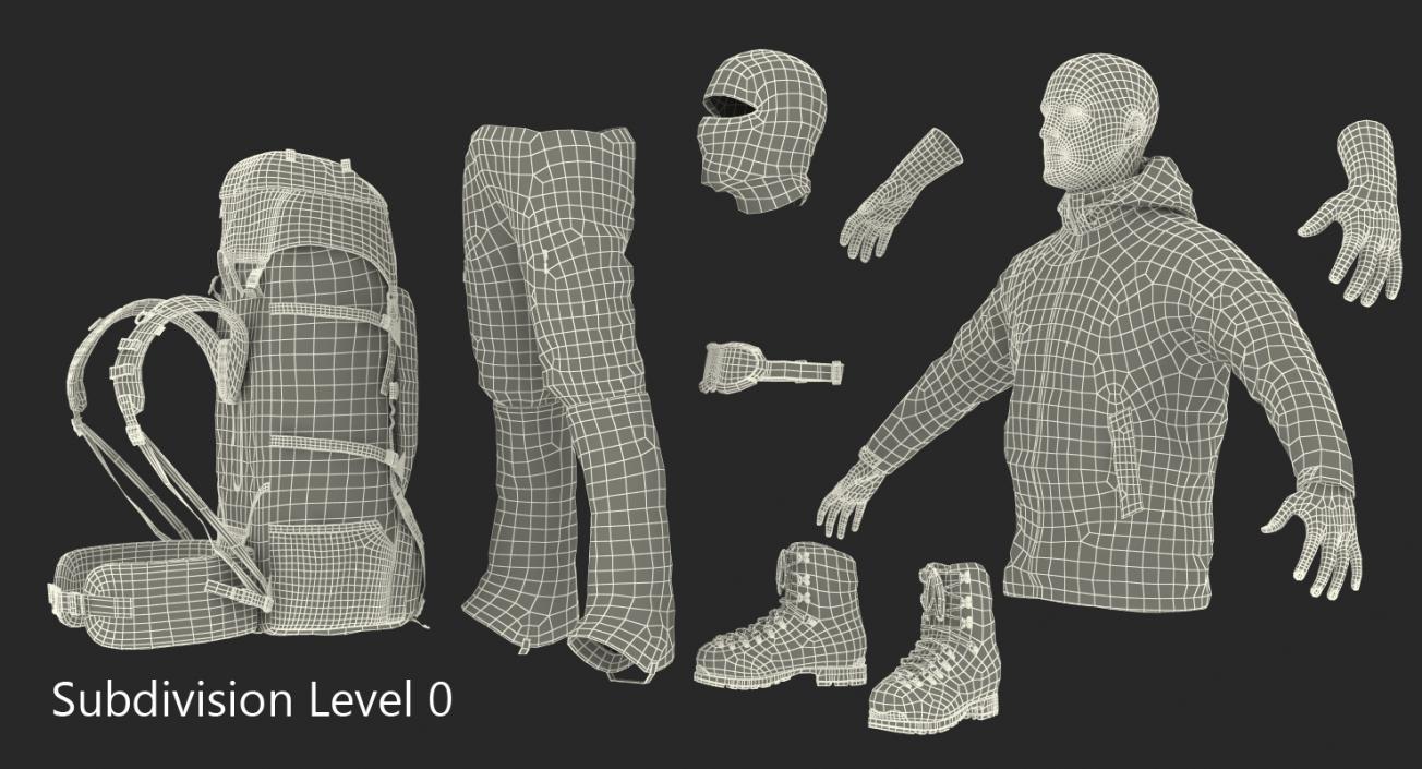 3D Man Traveler with Backpack Rigged model