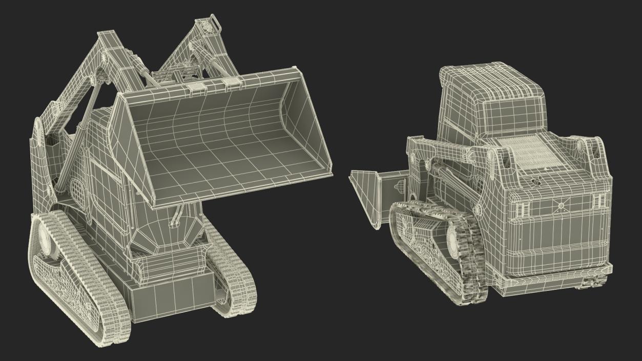 3D Skid Steer or Compact Track Loader Rigged