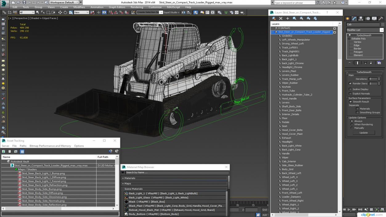 3D Skid Steer or Compact Track Loader Rigged