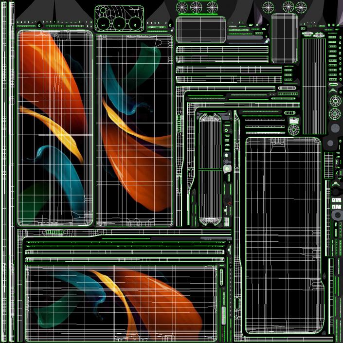 3D model Samsung Z Fold 2 Bronze Rigged