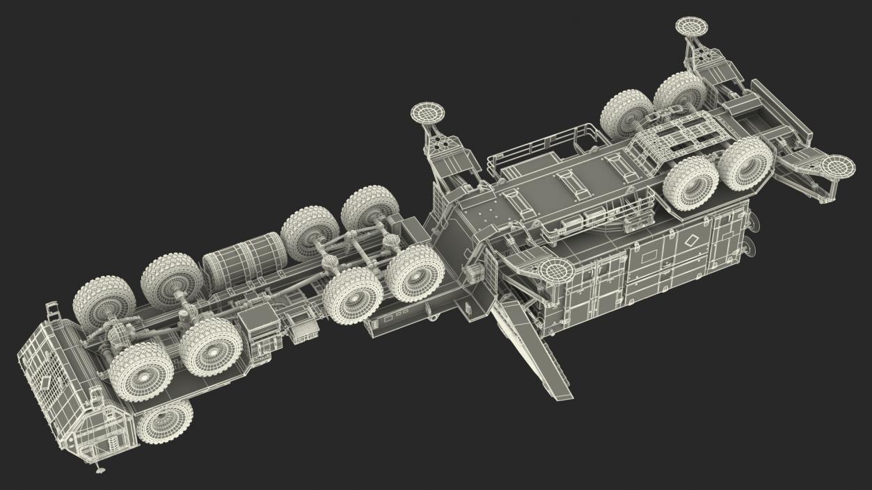 3D model HEMTT M985 with Patriot AN MPQ53 Radar Desert