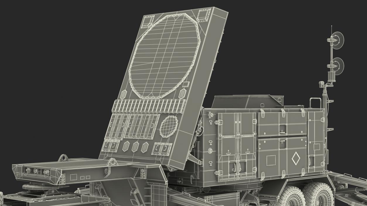 3D model HEMTT M985 with Patriot AN MPQ53 Radar Desert