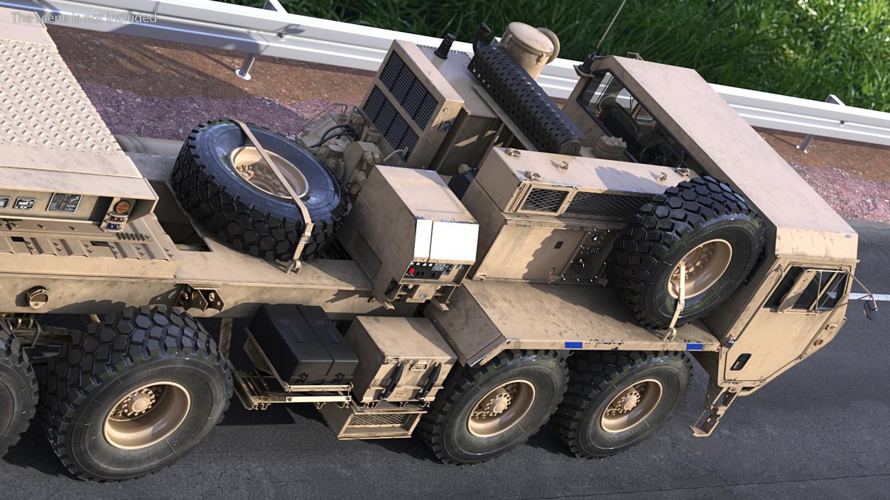 3D model HEMTT M985 with Patriot AN MPQ53 Radar Desert